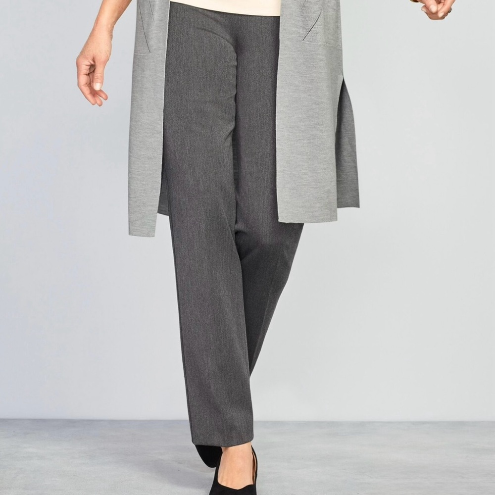 Talbots Refined Bi-Stretch Charcoal Side Zip Pants 6P